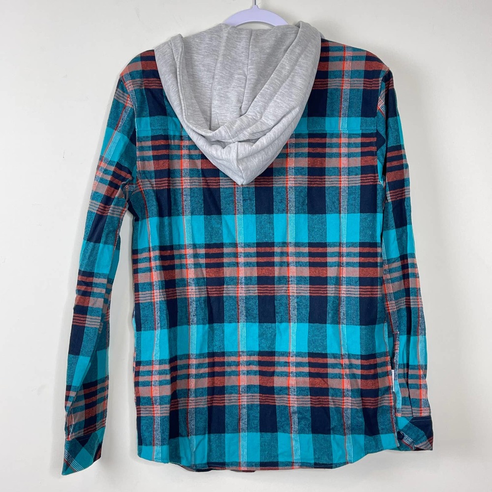 Eleven Paris Blue Columbia Plaid Hooded Shirt Jacket NWT Mens Size Medium - Picture 5 of 8